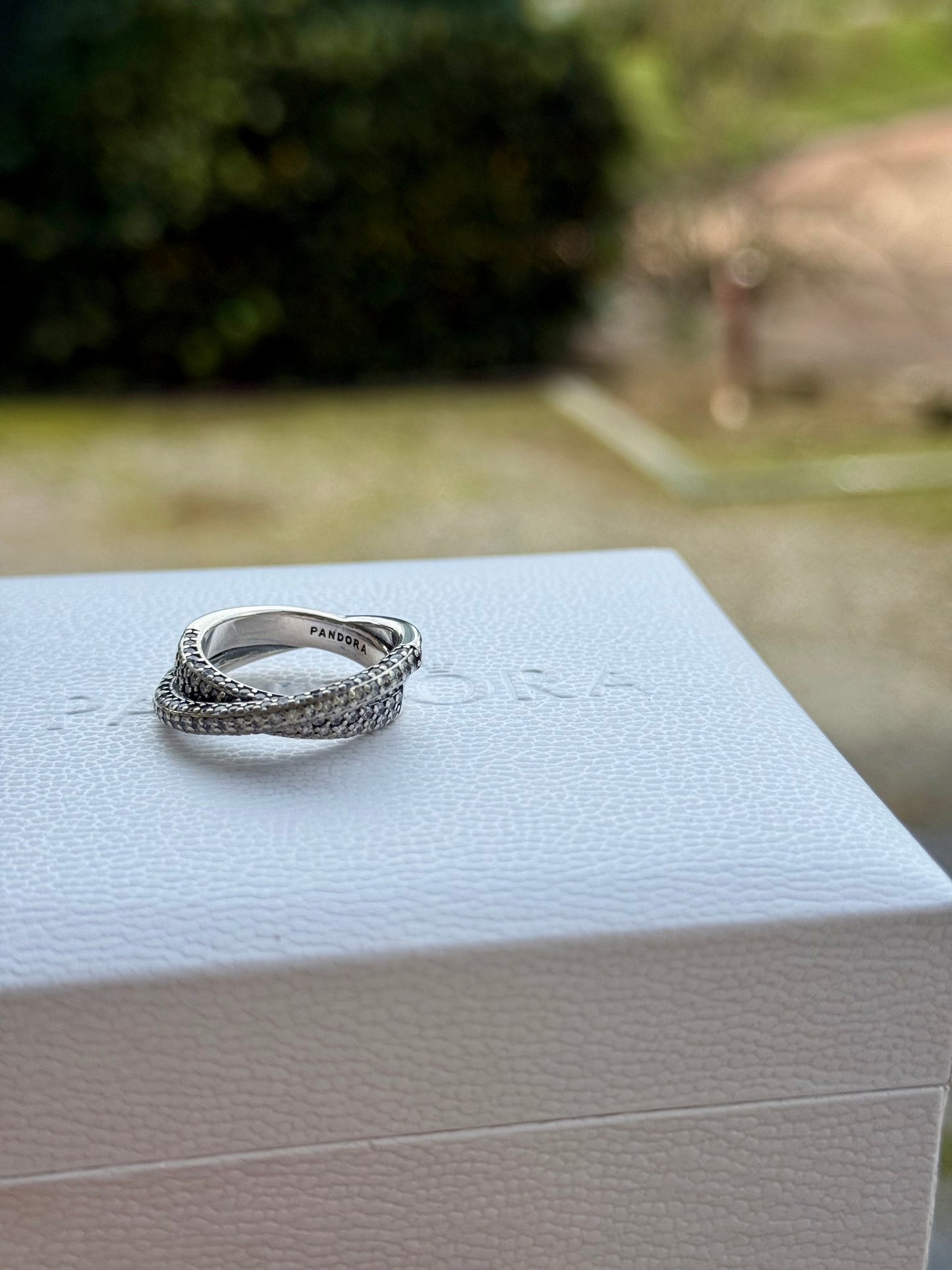 Anillo Pandora original circonio doble