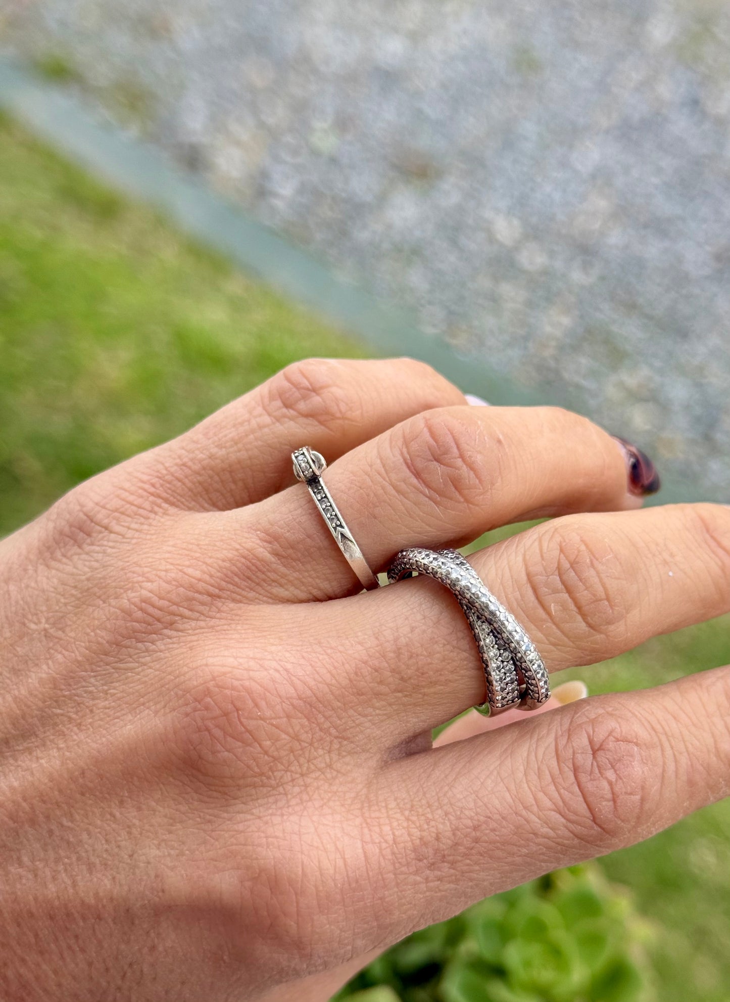 Anillo Pandora original circonio doble