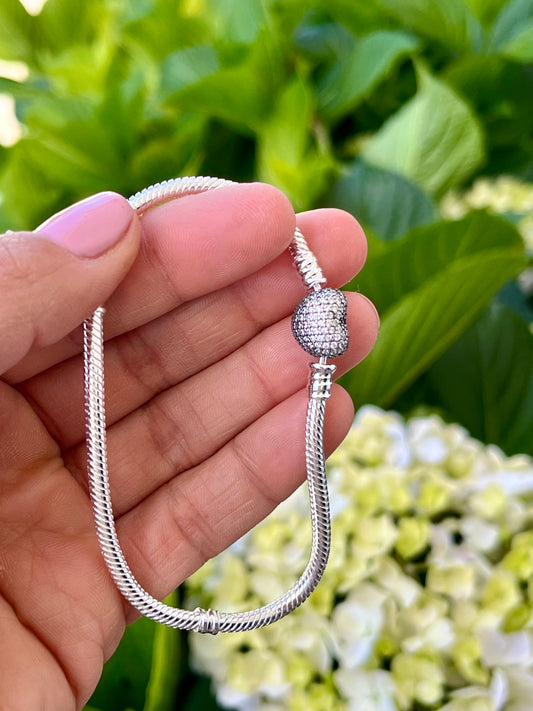 Pulsera Pandora corazón con circonio