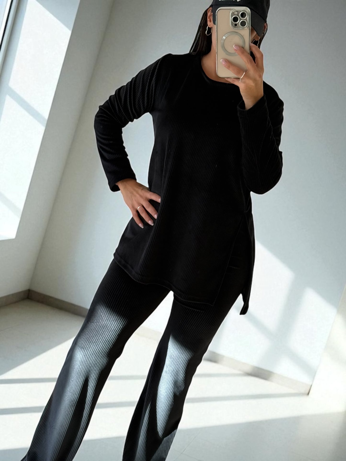 Conjunto buzo recto pantalón Oxford